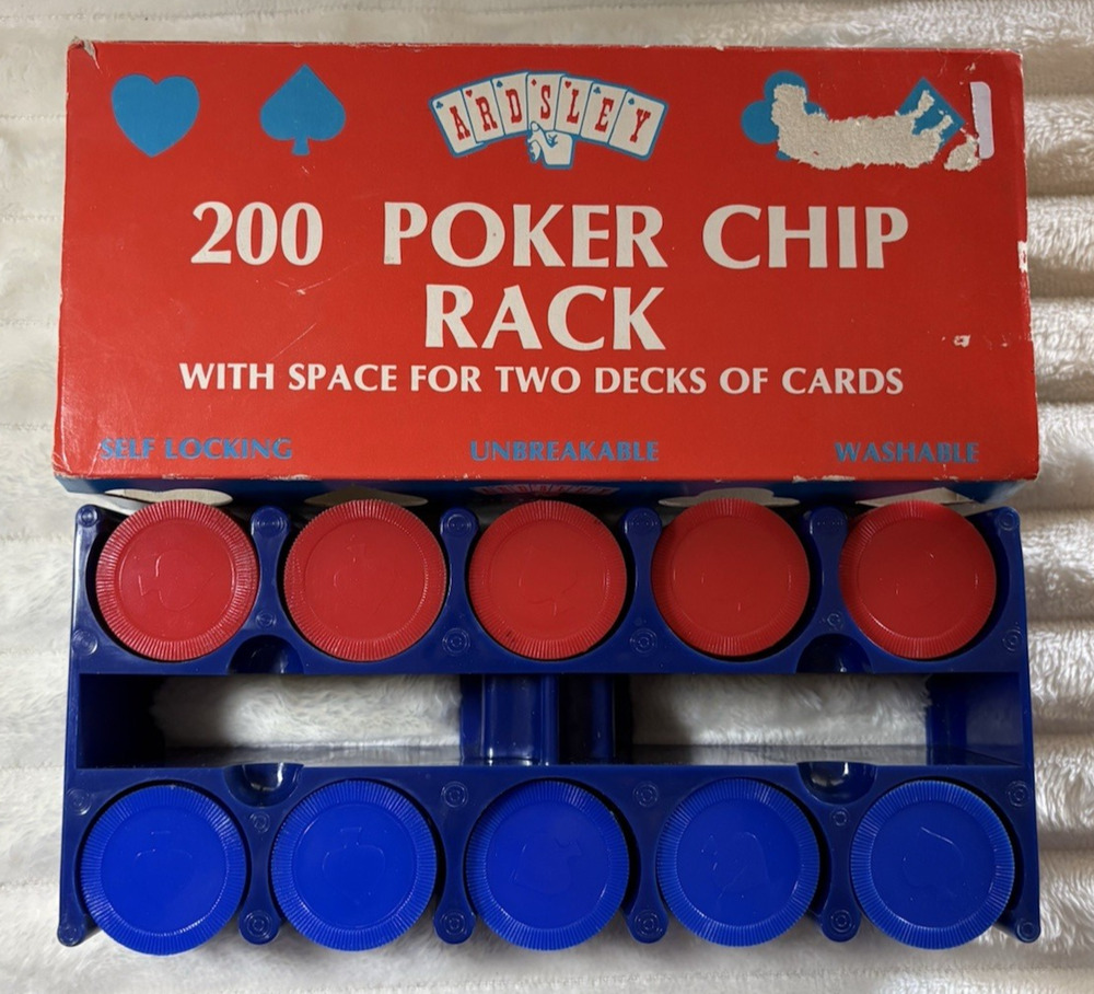 Vintage Ardsley 200 Poker Chip Rack W/Space For 2 Decks Of Cards Original Box